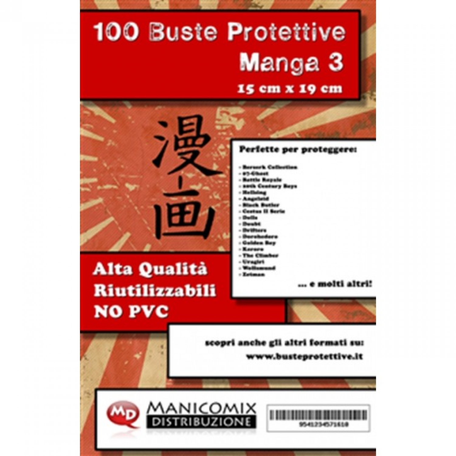 Manicomix fumetti 100 buste protettive manga 3 (15,0 x 19,0 cm)