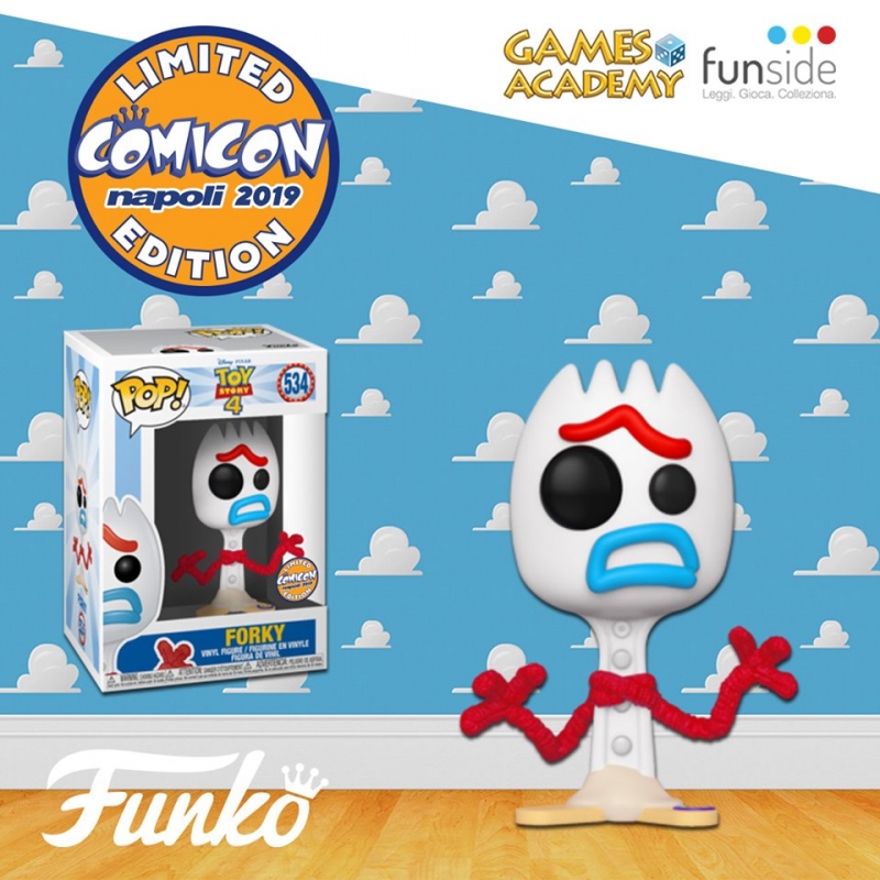 TOY STORY 4 - POP FUNKO FIGURE 534 FORKY SCARED FACE - LIMITED EDITION NAPOLI COMICON 2019