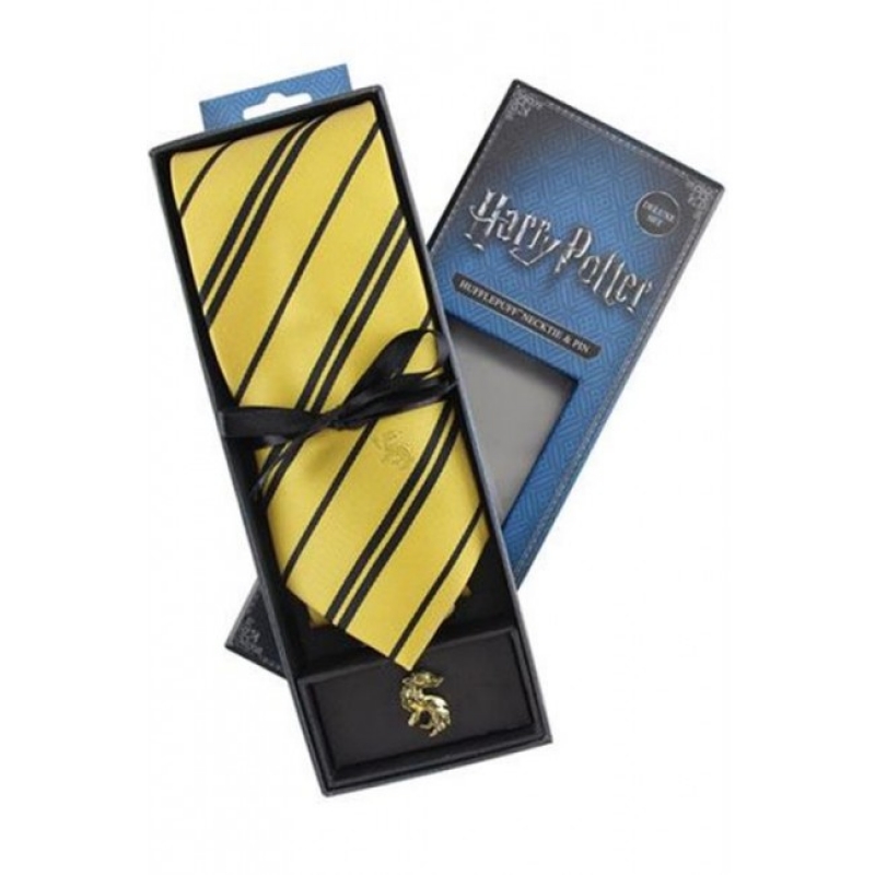 CINEREPLICAS - HARRY POTTER - CRAVATTA CON SPILLA HUFFLEPUFF