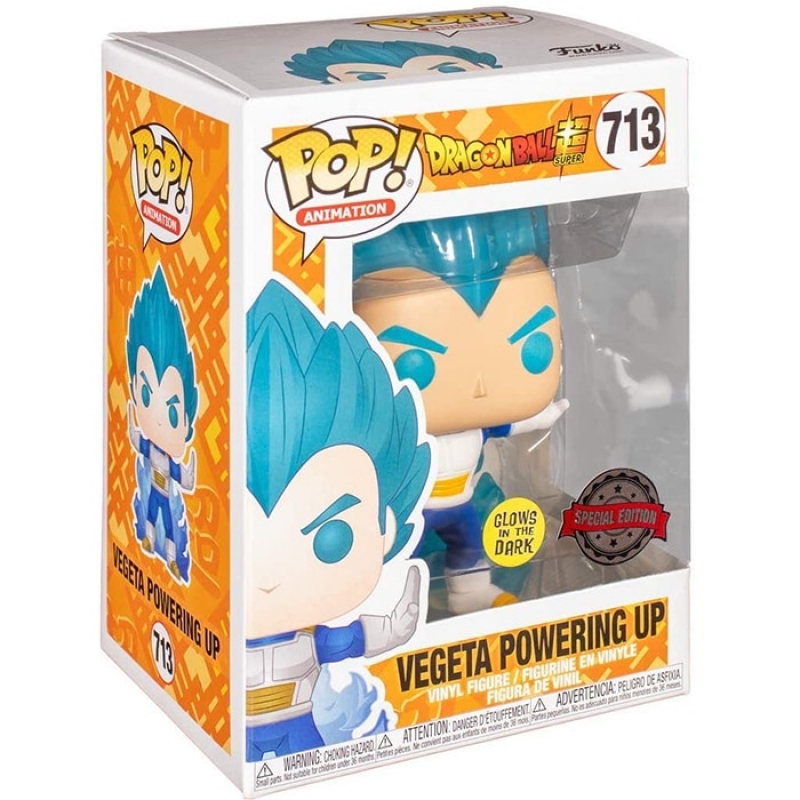 DRAGON BALL SUPER  - POP FUNKO FIGURE 713 - VEGETA POWER UP (GLOW IN THE DARK) SE