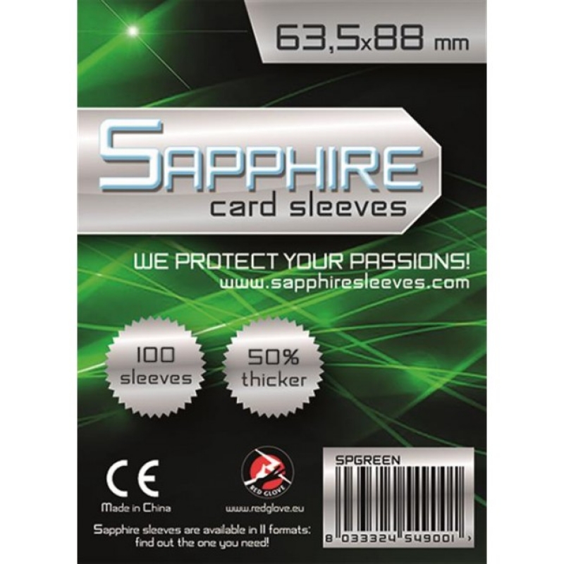 100 BUSTE PROTETTIVE 63,5X88(mm) - SAPPHIRE GREEN