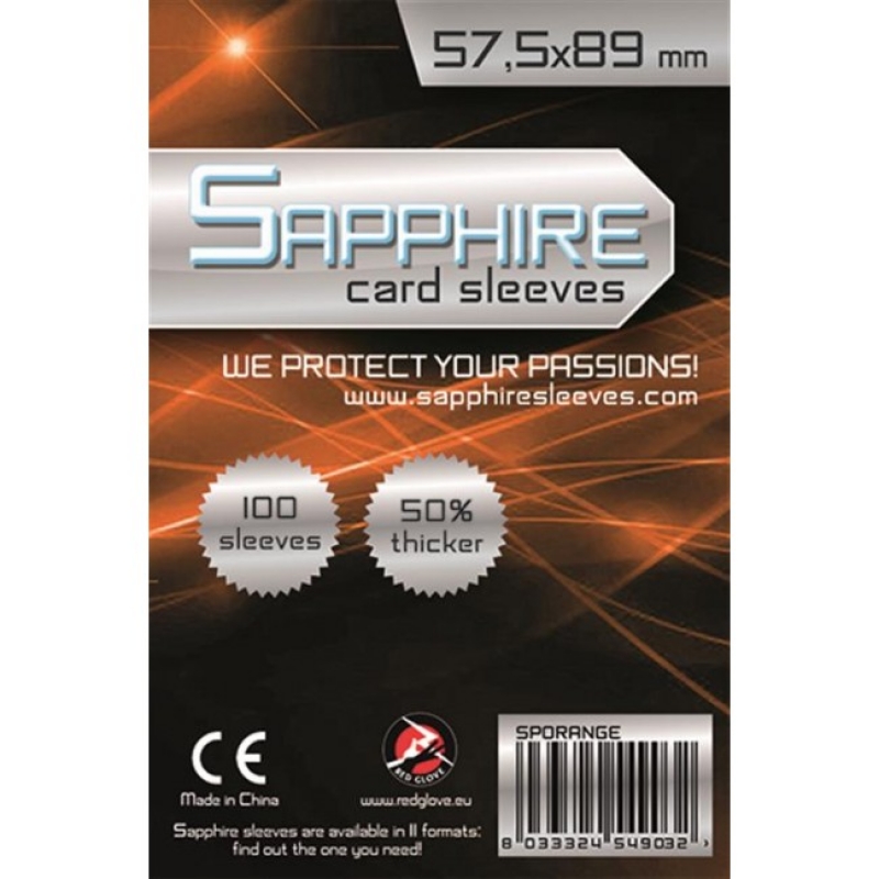 100 BUSTE PROTETTIVE 57,5X89MM - SAPPHIRE ORANGE