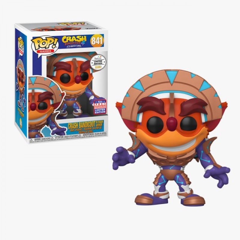 CRASH BANDICOOT 4 - POP FUNKO FIGURE 841 - CRASH BANDICOOT IN MASK ARMORGA SUMMER (CONVENTION 2021)