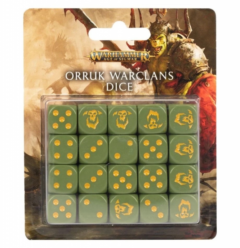 WARHAMMR AGE OF SIGMAR - SET 20 DADI(d6) DEI CLAN DA GUERRA DEGLI ORRUK