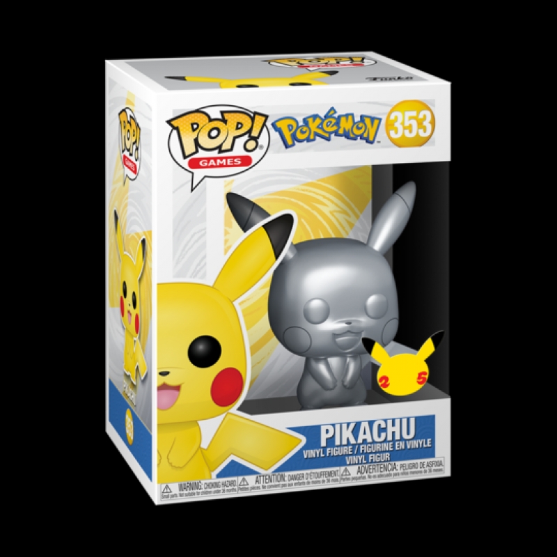 POKEMON - POP FUNKO VINYL FIGURE 353 - PIKACHU SILVER 9cm (METALLIC)