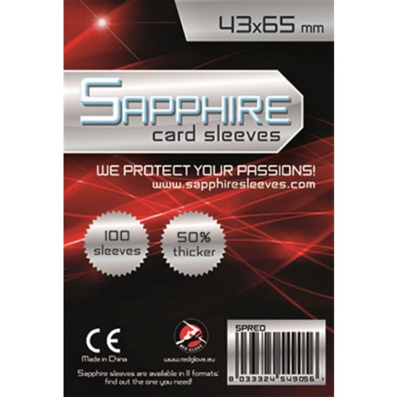 100 BUSTE PROTETTIVE 43X66(mm) - SAPPHIRE RED