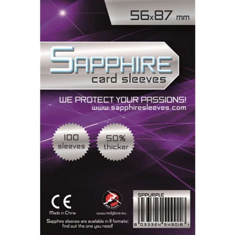 100 BUSTE PROTETTIVE 56X87(mm) - SAPPHIRE PURPLE