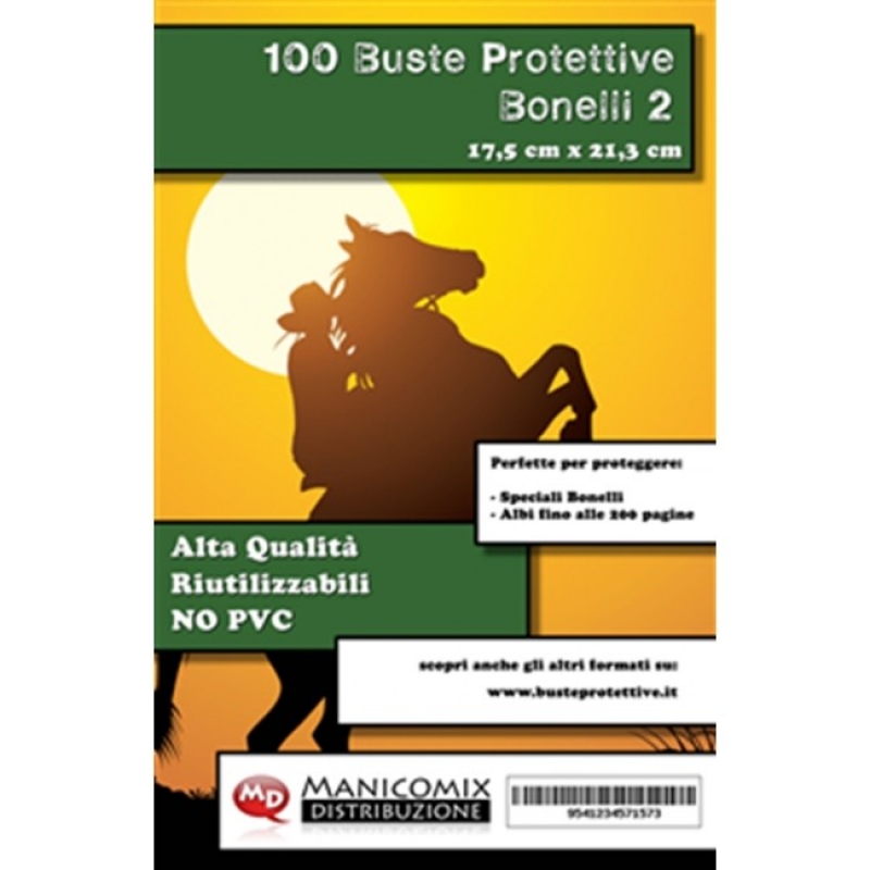 100 BUSTE PROTETTIVE BONELLI 2 (17,5 X 21,3 Cm)