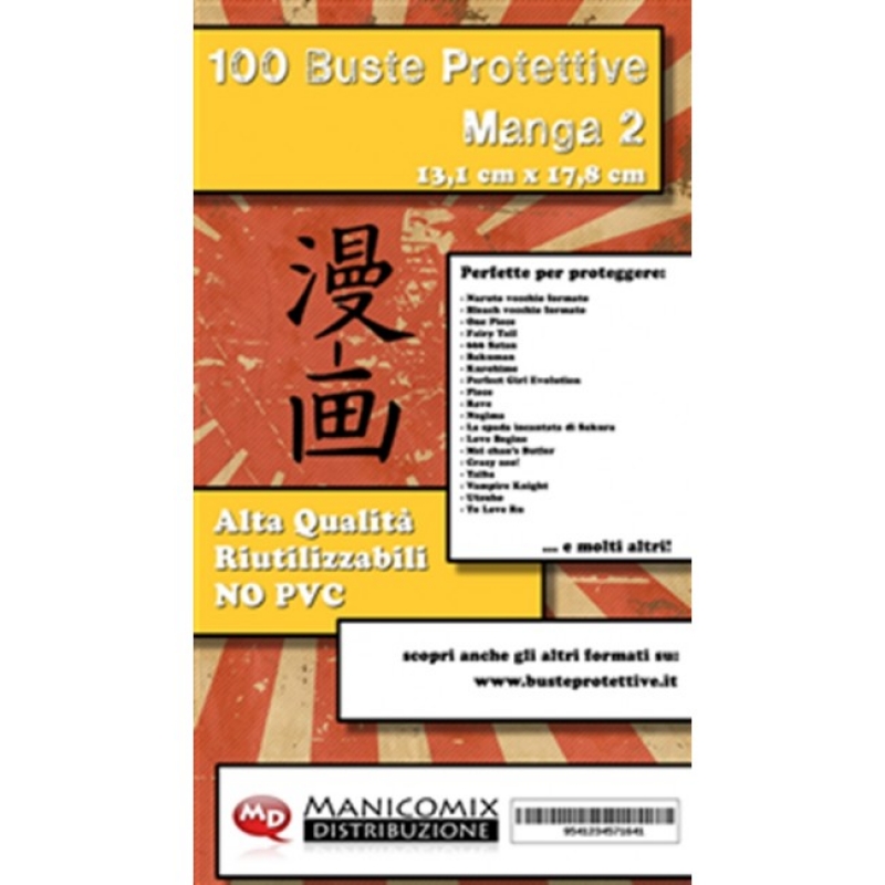 100 BUSTE PROTETTIVE MANGA 2 (13,1 X 17,8 Cm)