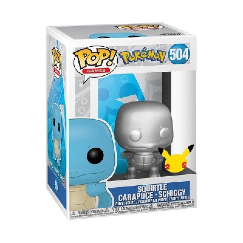 POKEMON - POP FUNKO VINYL FIGURE 504 SQUIRTLE SILVER (25th Anniversary)