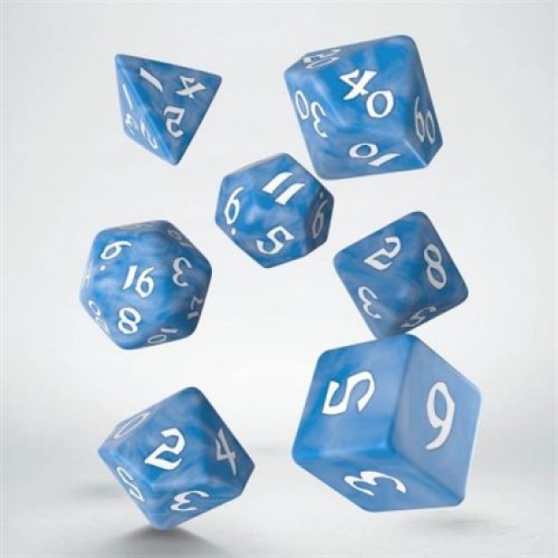 SET 7 DADI CLASSIC RUNIC - GLACIER/WHITE