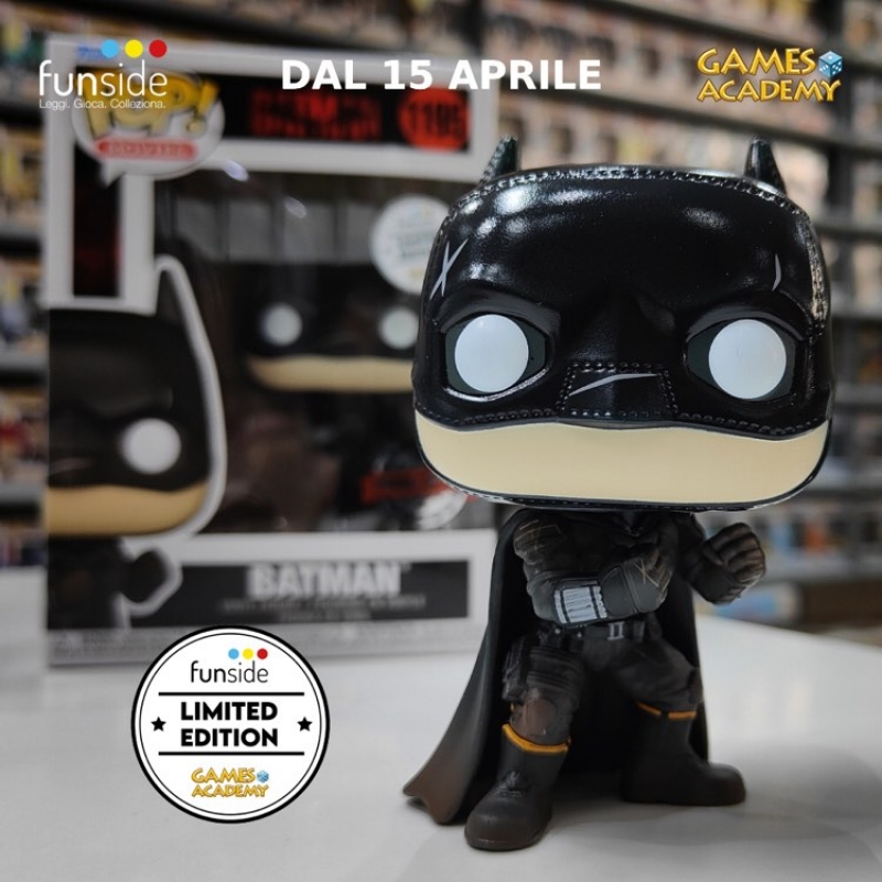 DC COMICS: THE BATMAN - POP FUNKO FIGURE 1195 BATTLE DAMAGED BATMAN (GAMES ACADEMY ESCLUSIVA)