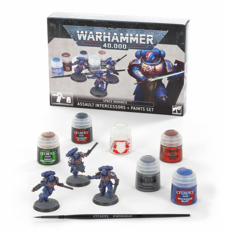 Warhammer 40,000 - SPACE MARINE ASSAULT INTERCESSORS + SET COLORI