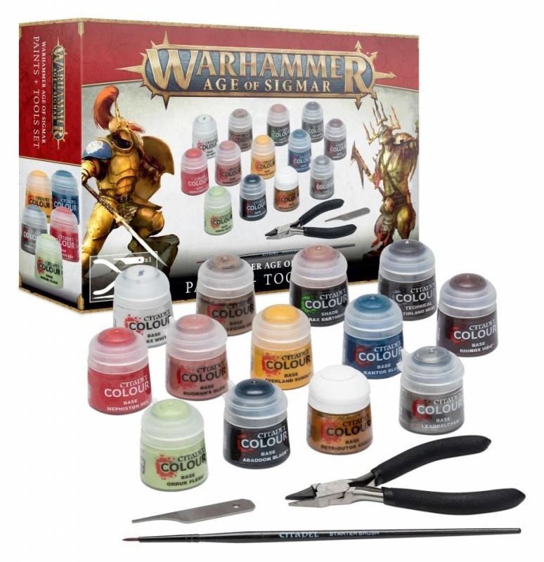 WARHAMME AGE OF SIGMAR Set Colori + Attrezzi 