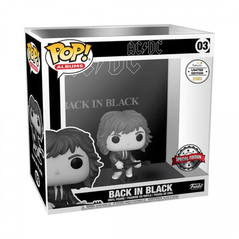 AC/DC - POP FUNKO FIGURE ALBUM 03 BACK IN BLACK (B&W) GA EXCLUSIVE