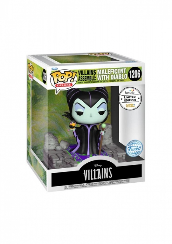 DISNEY: VILLAINS - POP FUNKO DELUXE FIGURE 1206 MALEFICENT With DIABLO (GAMES ACADEMY EXCLUSIVE)