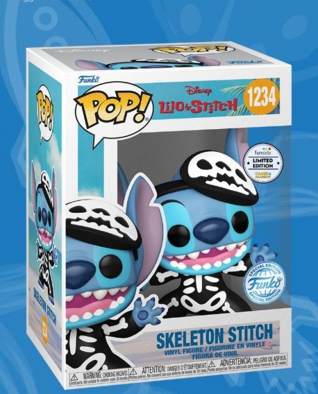 DISNEY: LILO & STITCH - POP FUNKO FIGURE 1234 SKELETON STITCH GAMES ACADEMY EXCLUSIVE
