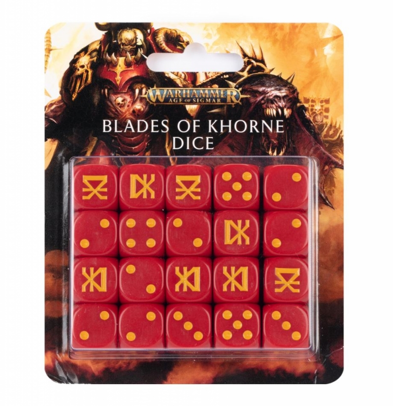 WARHAMMER AGE OF SIGMAR SET 20 DADI - Lame di Khorne