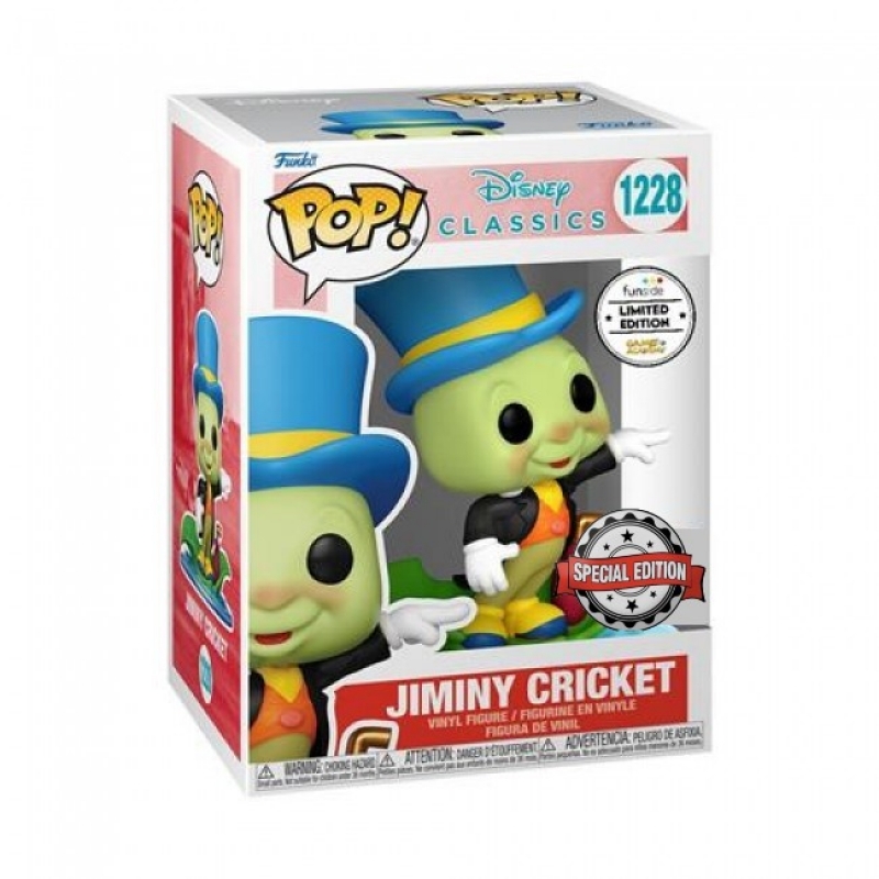 DISNEY: CLASSIC - POP FUNKO FIGURE 1228 JIMINY CRICKET CARTOOMICS 2022 EXCLUSIVA GA