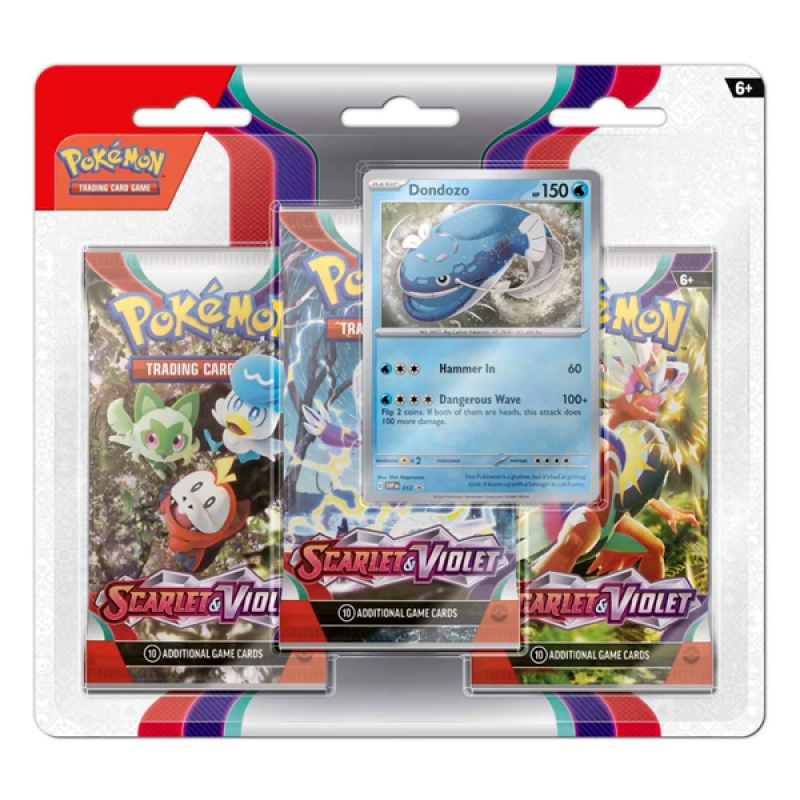 POKEMON - Blister  da 3 Buste Scarlatto e Violetto con Carta Promo Dondozo