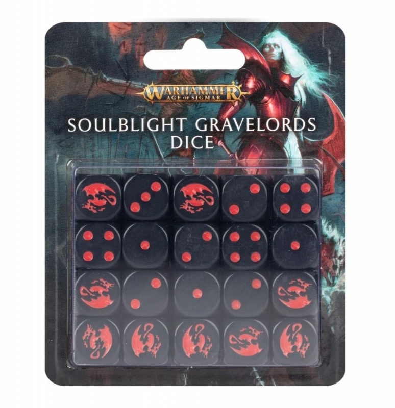 WARHAMMR AGE OF SIGMAR - SET 20 DADI(d6) SOULBLIGHT GRAVELORDS