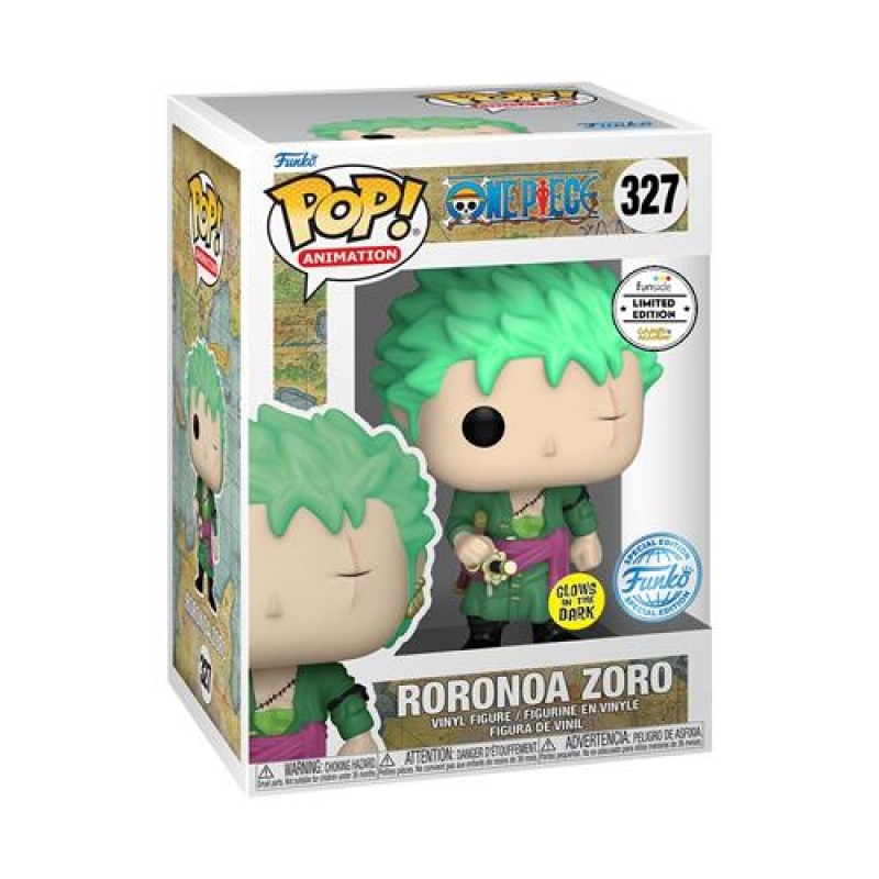 ONE PIECE - POP FUNKO VINYL FIGURE 327 ZORO (GW) 9CM GA EXCL