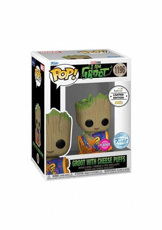 MARVEL: I AM GROOT - POP FUNKO FIGURE 1196 GROOT With CHEESE PUFFS (FL) GA EXCL