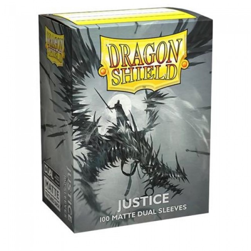  100 STANDARD SIZE MATTE DUAL SLEEVES - JUSTICE (Argento Metallic)