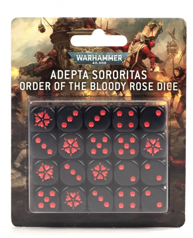 Warhammer 40.000 SET 20 DADI -  ADEPTA SORORITAS ORDER OF THE BLOODY ROSE
