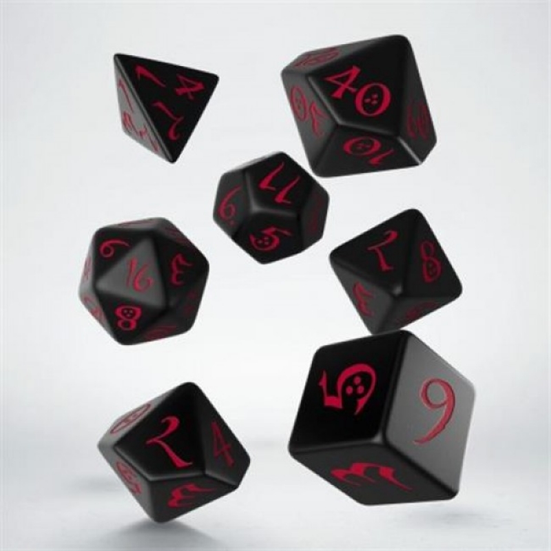 SET 7 DADI CLASSICI NERO/ROSSO 