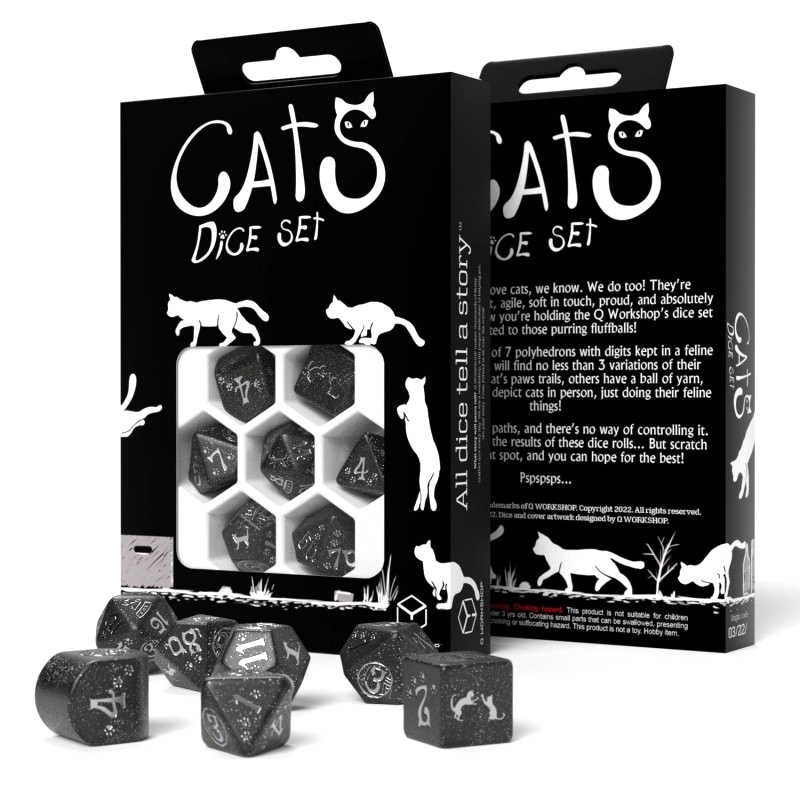 SET 7 DADI - CATS MODERN DICE SET: WAFFLE