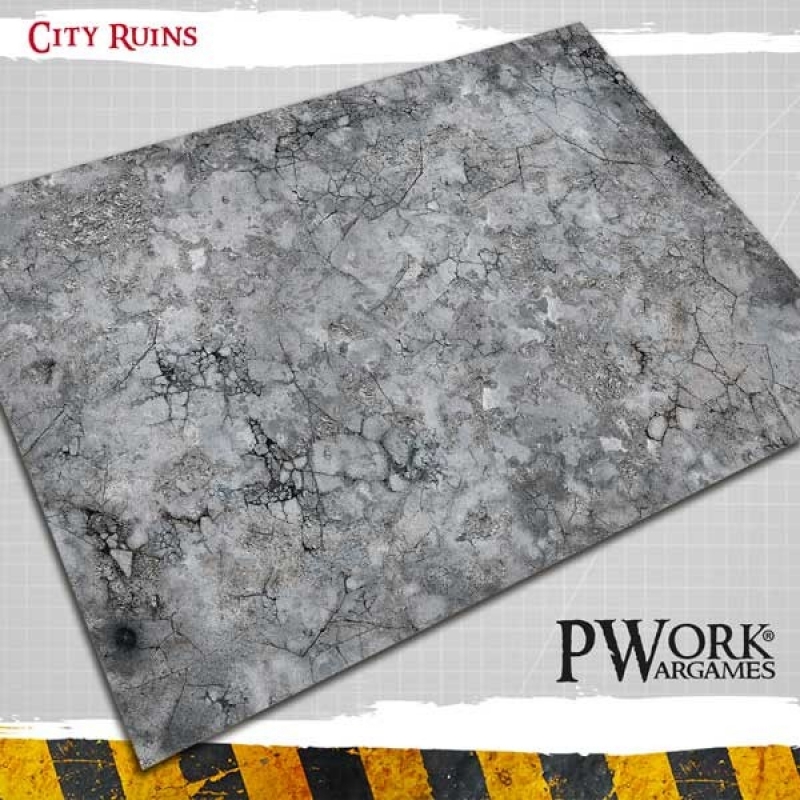 PWORK - NEOPRENE GAME BATTLE MAT - City Ruins 44x60(110 cm x 150 cm)