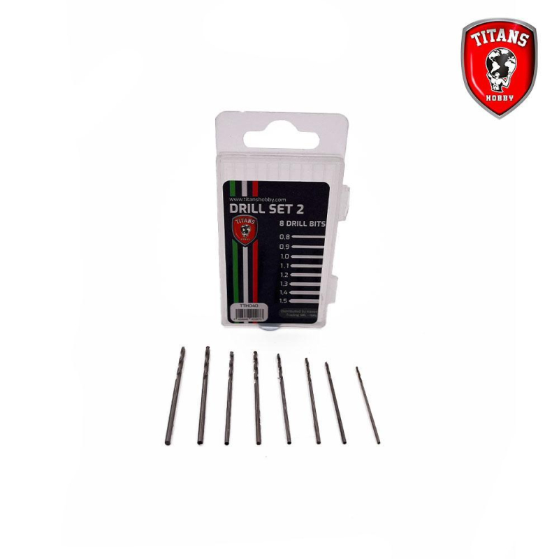 Set da 8 punte per Trapanino da modellismo - (da 0,8mm a 1,5mm)