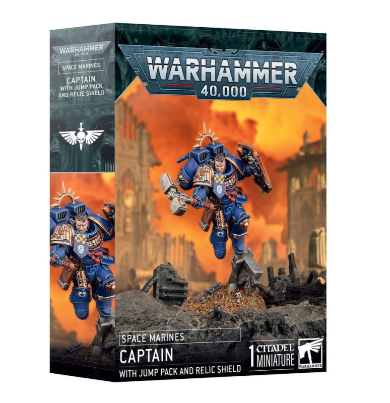 SPACE MARINE CAPITANO CON REATTORI DORSALI E SCUDO RELIQUIA