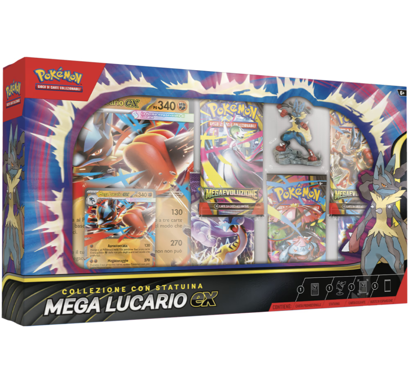 POKEMON COLLEZIONE CON STATUINA MEGA LUCARIO-EX