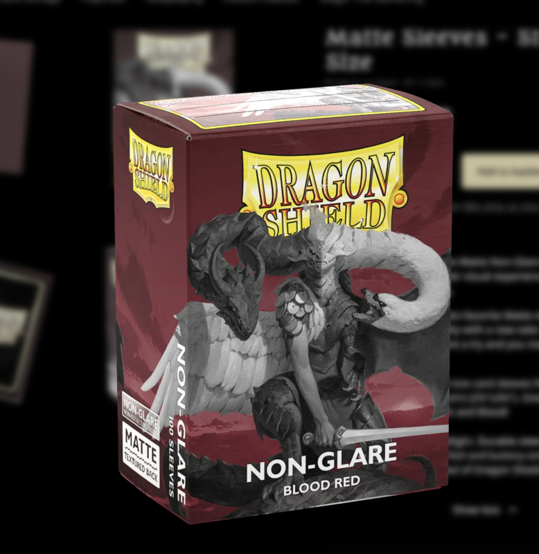 100 STANDARD SIZE NON-GLARE BLOOD RED MATTE