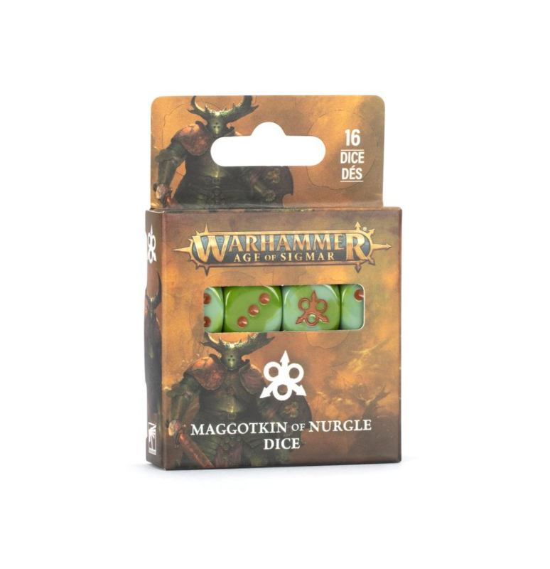 WARHAMMER AGE OF SIGMAR SET 16 DADI MAGGOTKIN OF NURGLE  DICE (2025)