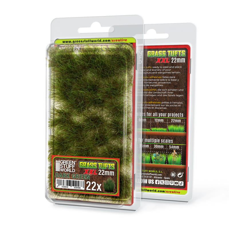 CIUFFI ERBETTA VERDE SCURO - CESPUGLI 22MM 