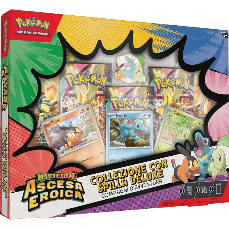 POKEMON MEGAEVOLUZIONE  ASCESA EROICA COLLEZIONE CON SPILLA DELUXE COMPAGNI D'AVVENTURA