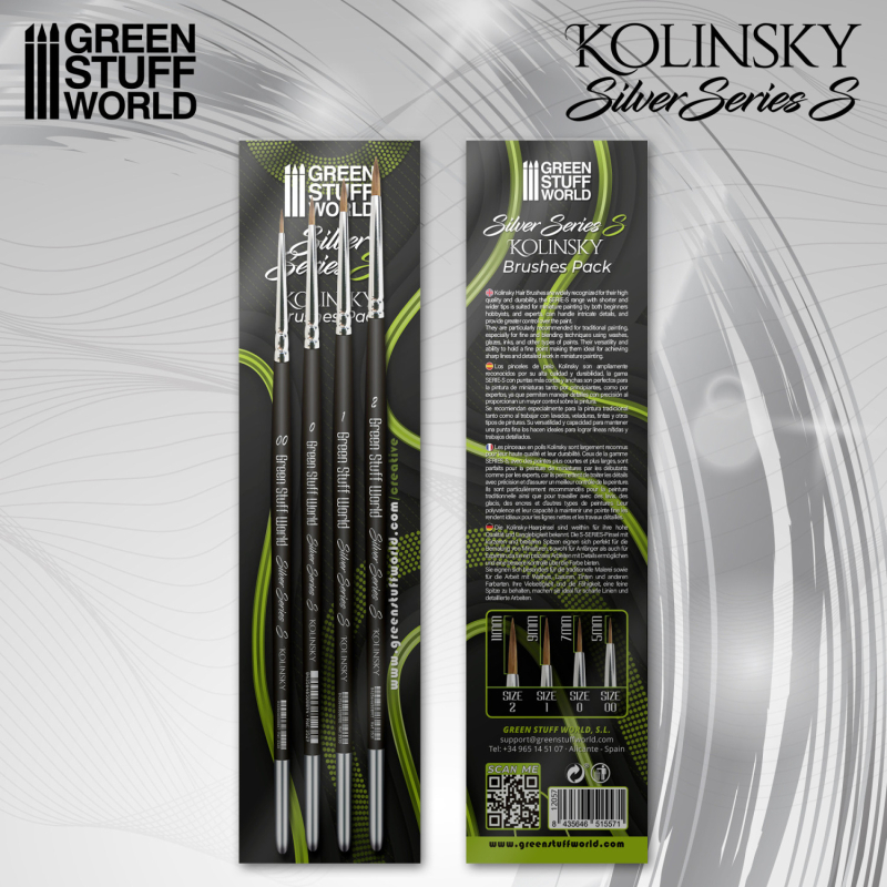 GSW - SET 4 PENNELLI KOLINSKY SILVER SERIES (S)