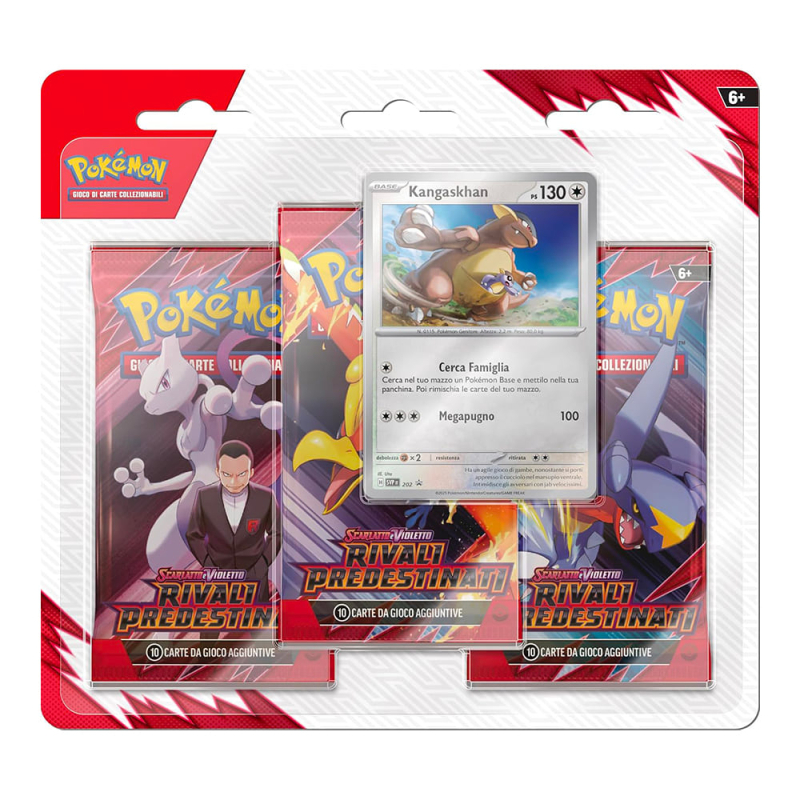  POKEMON - BLISTER 3 BUSTINE con KANGASKHAN - SCARLATTO E VIOLETTO - RIVALI PREDESTINATI
