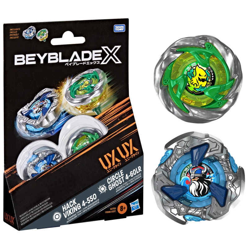 BEYBLADE-X - DUAL PACK DUAL PACK - UX CIRCLE GHOST 4-60LR & UX HACK VIKING 4-550