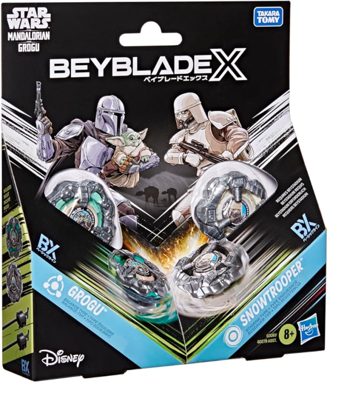 BEYBLADE X - STAR WARS PACK GROGU 3-85E vs SNOWTROOPER 7-60O - BASIC LINE (BX) 