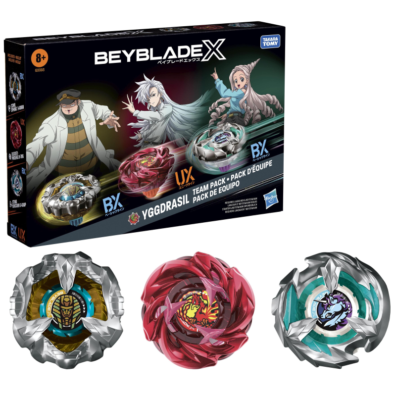 BEYBLADE X - YGGDR TEAM PACK - BASIC LINE (BX) , UNIQUE LINE(UX)