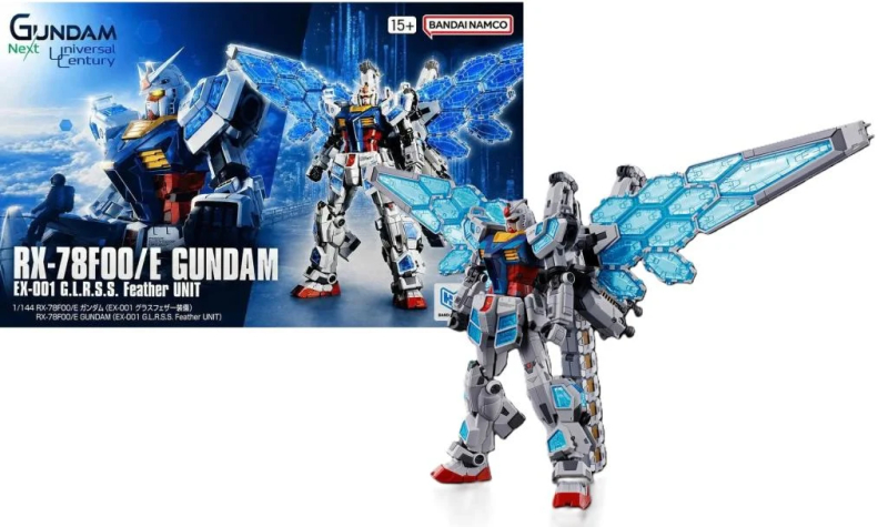 HIGH GRADE - RX-78F00/E GUNDAM (EX-001 G.L.R.S.S. FEATHER UNIT) - MODEL KIT 1/144