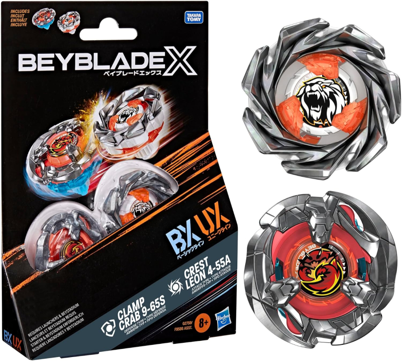 BEYBLADE X - DUAL PACK CLAMP CRAB 9-65S & CREST LEON 4-55A -  (BX) / (UX)