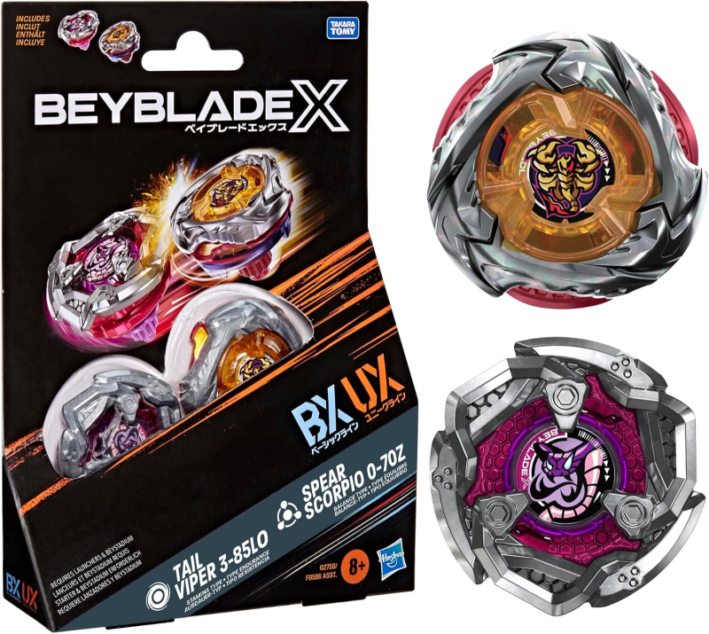 BEYBLADE X - DUAL PACK - TAIL VIPER 3-85LO & SPEAR SCORPIO 0-70Z - (BX) / (UX)