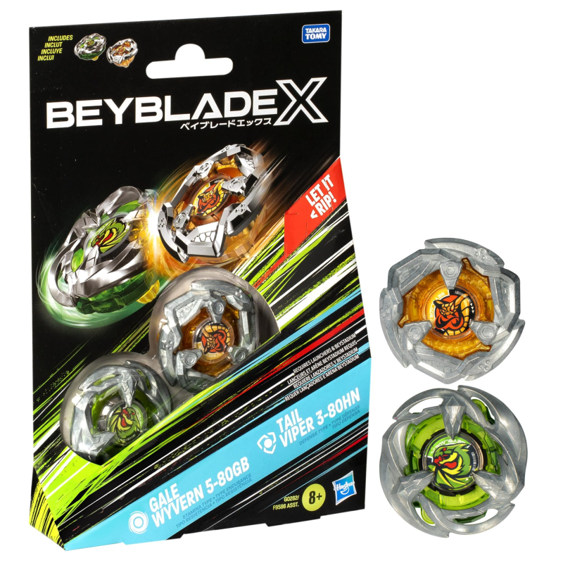 BEYBLADE X - DUAL PACK GALE WYVERN 5-80GB & TAIL VIPER 3-80HN - BASIC LINE (BX)