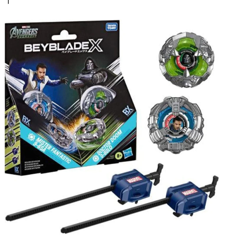 BEYBLADE X - BATTLE PACK MISTER FANTASTIC 9-65A vs DOCTOR DOOM 0-80L0 - BASIC LINE (BX)